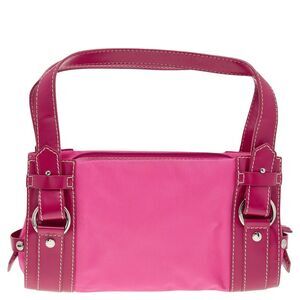 Lancel Pink Canvas And Leather Shoulder Bags